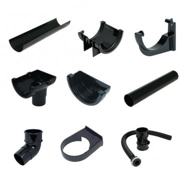 Miniflo Small Guttering Half Shed Pack Black
