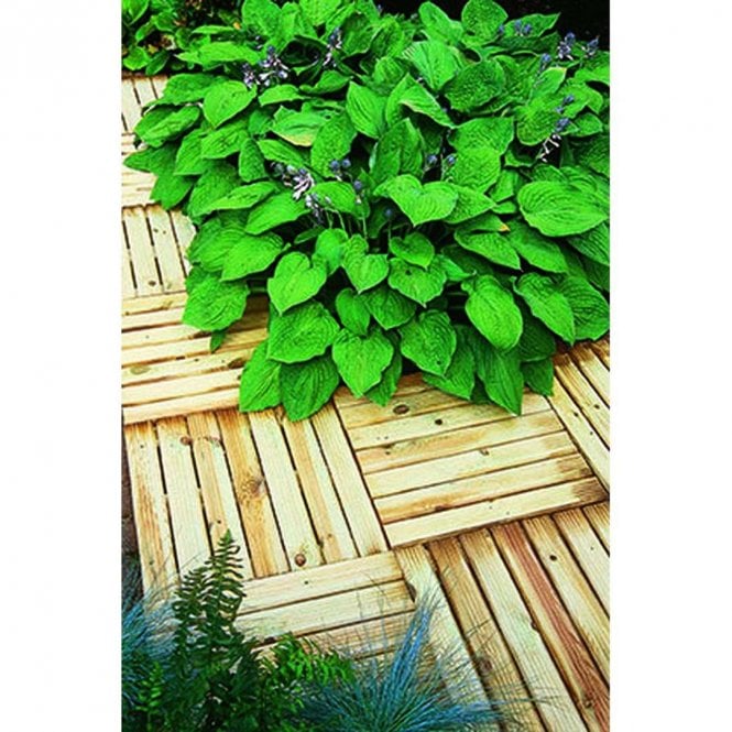 Forest Garden 0.5 x 0.5m Ridged Deck Tile Pack of 4