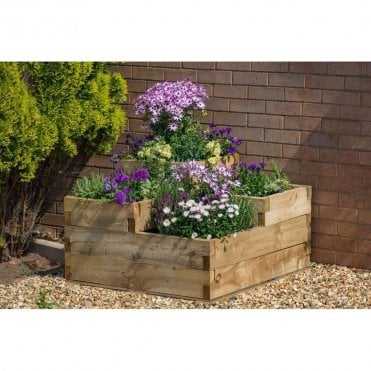 0.9 x 0.9m Caledonian Tiered Raised Bed with Base