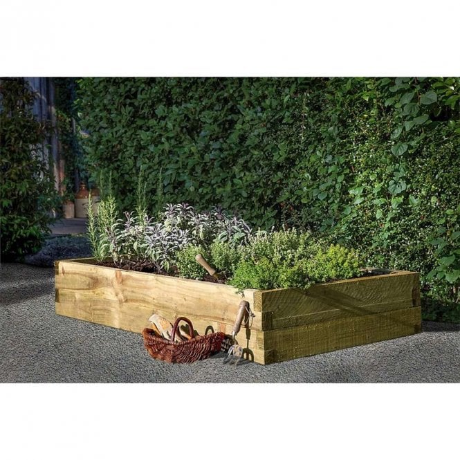 Forest Garden 1.8 x 0.9m Caledonian Large Raised Bed with Base