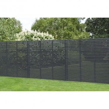 1.8 x 1.81m Contemporary Slatted Fence Panel - Anthracite Grey