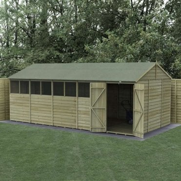 20 x 10ft 4LIFE Reverse Apex Shed - 8 Window - Double Door