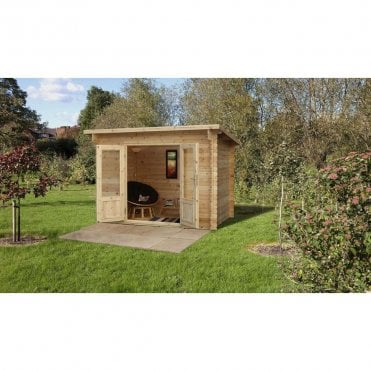 3 x 2m Harwood Pent Log Cabin - No Underlay - 24kg Felt
