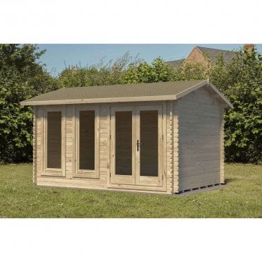 4 x 3m Chiltern Apex Log Cabin - Underlay - Single Glazed - Felt Shingles