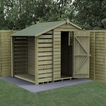 4 x 6ft 4LIFE Apex Lean-To Shed - 1 Window - Single Door
