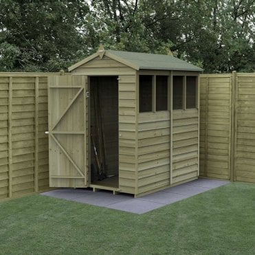 4 x 6ft 4LIFE Apex Shed - 4 Window - Single Door