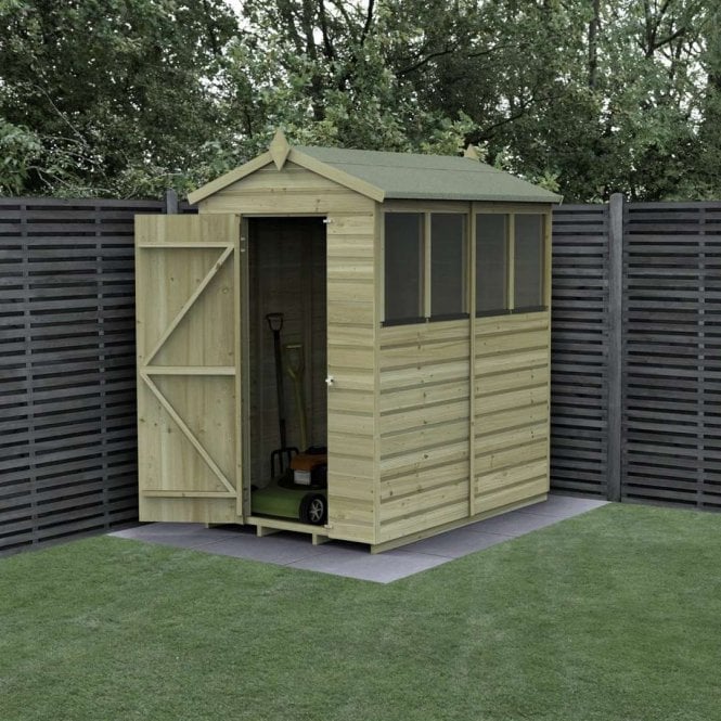 Forest Garden 4 x 6ft Beckwood Apex Shed - 4 Window