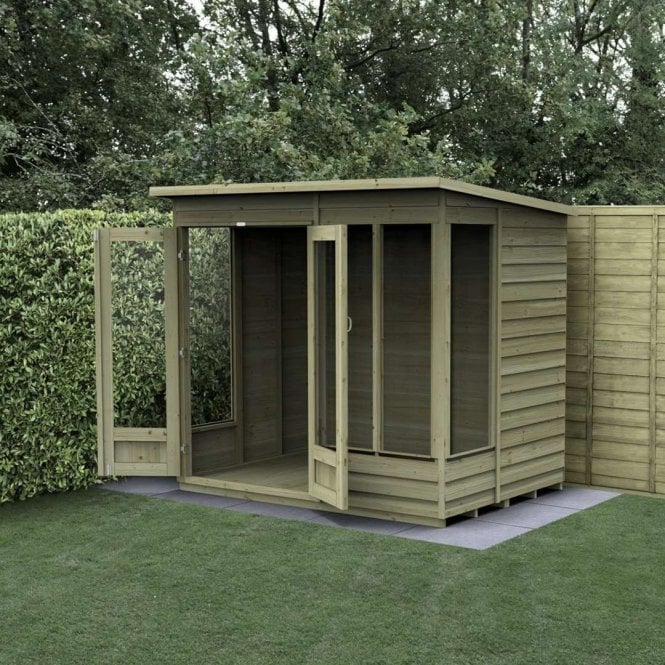 Forest Garden 4LIFE Pent Summerhouse - 4 Window - Double Door