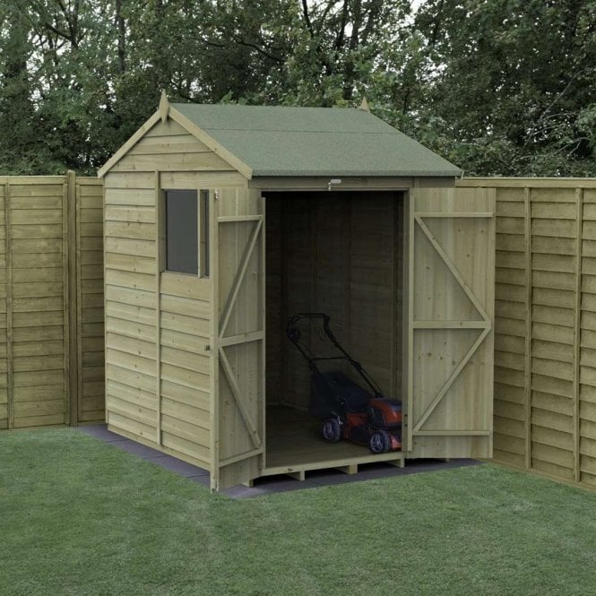 Forest Garden 4LIFE Reverse Apex Shed - 2 Window - Double Door