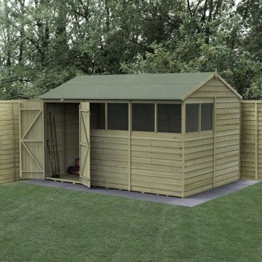 4LIFE Reverse Apex Shed - 6 Window - Double Door