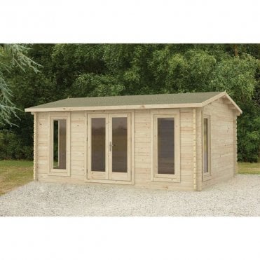 5 x 4m Rushock Apex Log Cabin - Underlay - Double Glazed - 34kg Felt