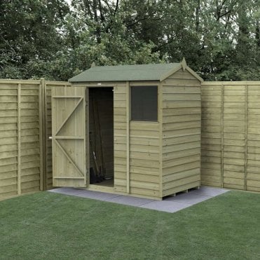 6 x 4ft 4LIFE Reverse Apex Shed - 1 Window - Single Door