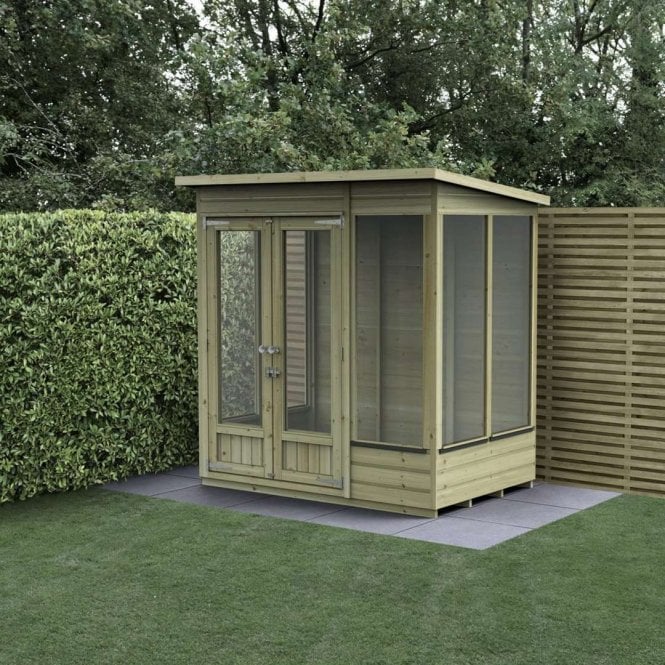 Forest Garden 6 x 4ft Beckwood Pent Summerhouse - 5 Window - Double Door