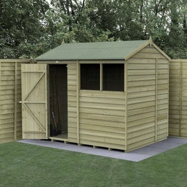 8 x 6ft 4LIFE Reverse Apex Shed - 2 Window - Single Door