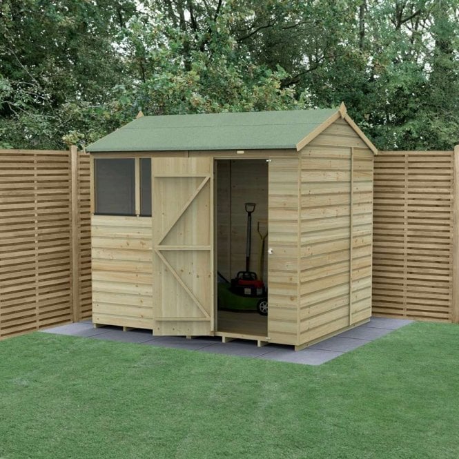 Forest Garden 8 x 6ft Beckwood Reverse Apex Shed - 2 Window