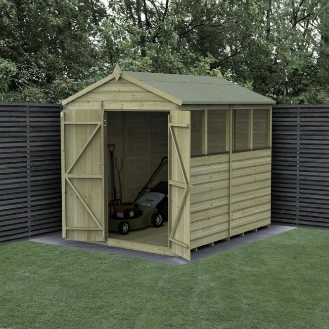 Forest Garden Beckwood Apex Shed - 4 Window - Double Door