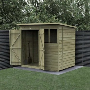 Beckwood Pent Shed - 2 Window - Double Door