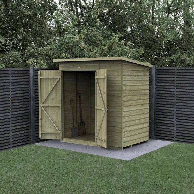 Forest Garden Beckwood Pent Shed - No Window - Double Door