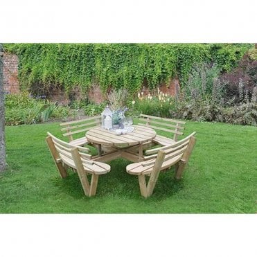 Circular Picnic Table with Seat Backs