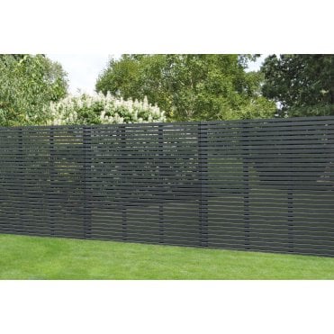 Contemporary Slatted Fence Panel Anthracite Grey