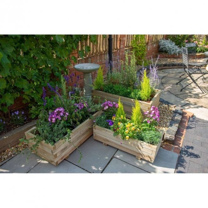 Forest Garden Durham Rectangular Planter Set of 3