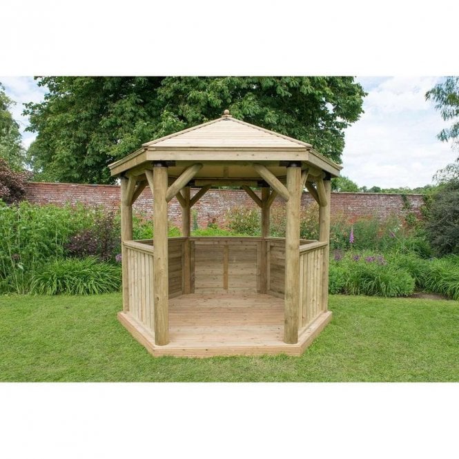 Forest Garden Hexagonal Timber Roof Wooden Gazebo