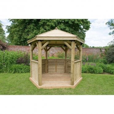 Hexagonal Timber Roof Wooden Gazebo