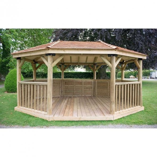 Forest Garden Premium Oval Wooden Gazebo with Cedar Roof
