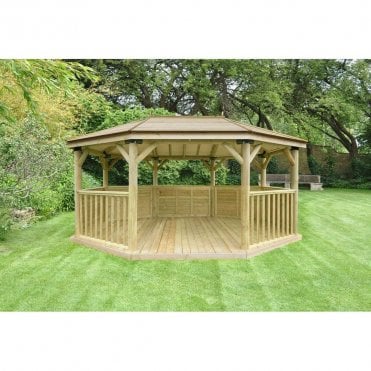 Premium Oval Wooden Gazebo with Timber Roof