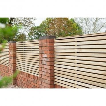 Pressure Treated Contemporary Double Slatted Fence Panel