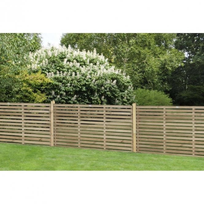 Forest Garden Pressure Treated Contemporary Slatted Fence Panel