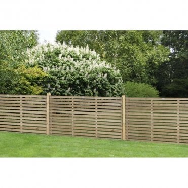 Pressure Treated Contemporary Slatted Fence Panel