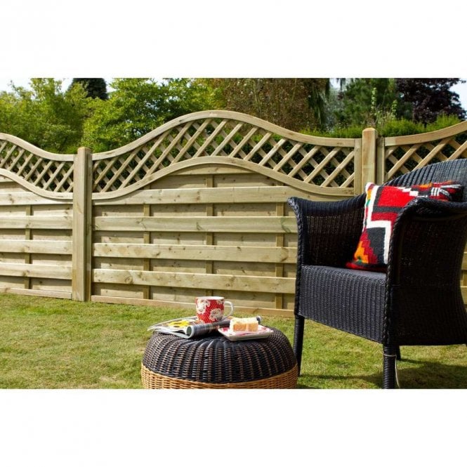 Forest Garden Pressure Treated Decorative Europa Prague Fence Panel