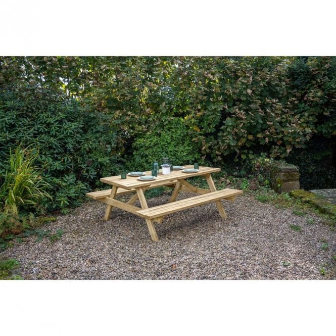 Forest Garden Rectangular Picnic Table - Large