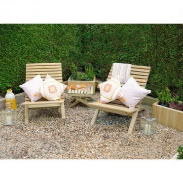 Slatted Chair & Table Set