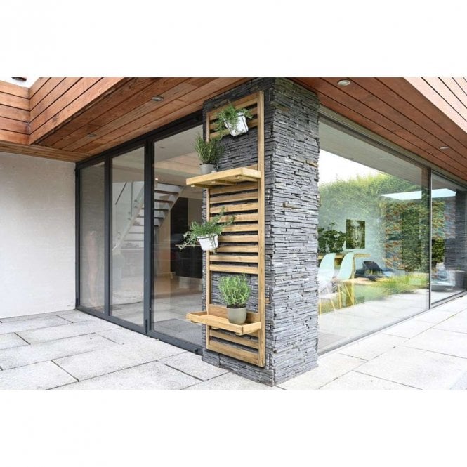 Forest Garden Slatted Wall Planter - 2 Shelf