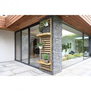 Slatted Wall Planter - 2 Shelf