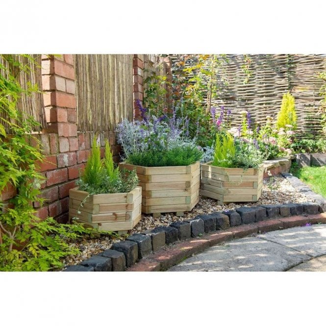Forest Garden York Hexagonal Planter Set of 3