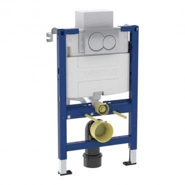 Duofix 82cm Wall Hung WC Frame, Alpha Cistern & Alpha01 Chrome Round Plate