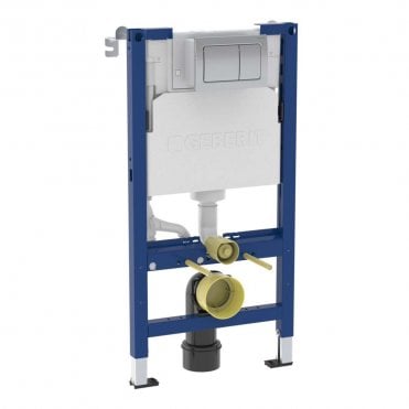 Duofix 98cm Wall Hung WC Frame, Alpha Cistern & Alpha01 Chrome Square Plate