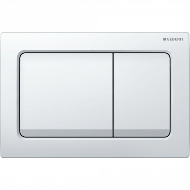 Geberit White Alpha01 Square Dual Flush Plate