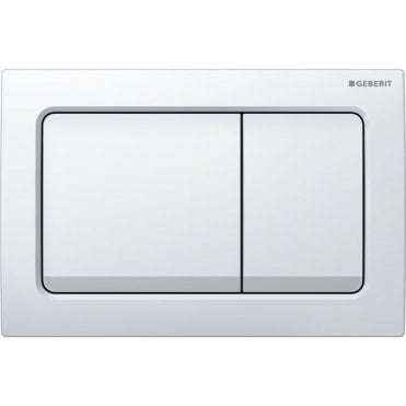 White Alpha01 Square Dual Flush Plate