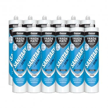 12x Trade Mate Sanitary Seal Silicone Sealant - Clear