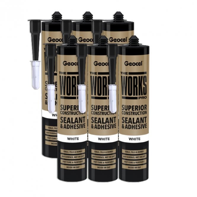 Geocel 6x The Works Pro Sealant & Adhesive - White