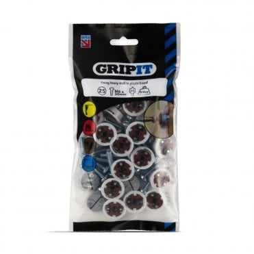 GRIP IT Yellow, Red, Brown, Blue Plasterboard Fixings PACK OF 25