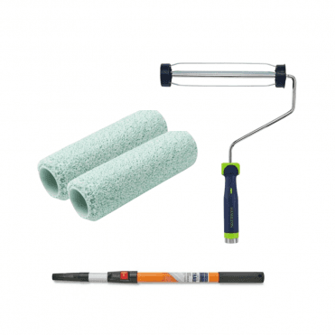 9" Soft Grip Cage Frame -2 Medium pile Roller Sleeves - Extension Pole