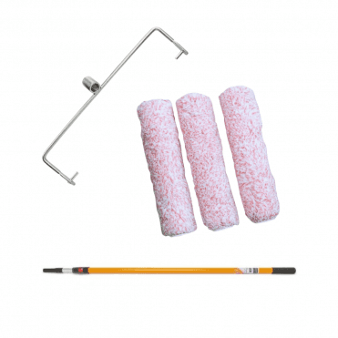 Prestige 12" Double Arm Roller Frame - 3 Long Pile Sleeves - Long Extension Pole