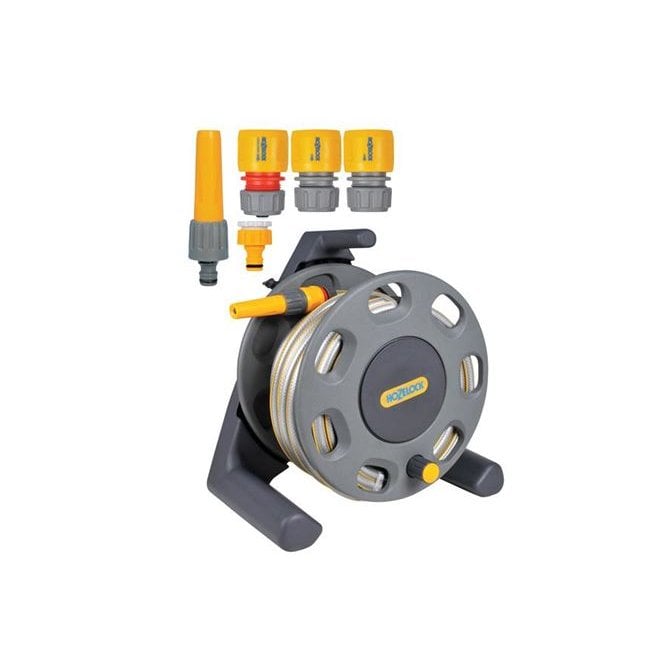 Hozelock 2412 Compact Hose Reel 30m + Multi Purpose Hose 25m + Accessories