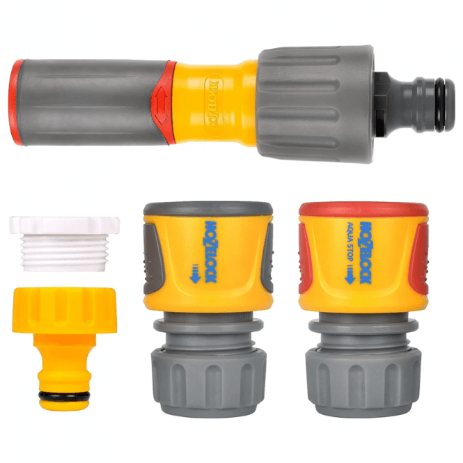 Hozelock 3 In 1 Nozzle Plus And Fittings Starter Set