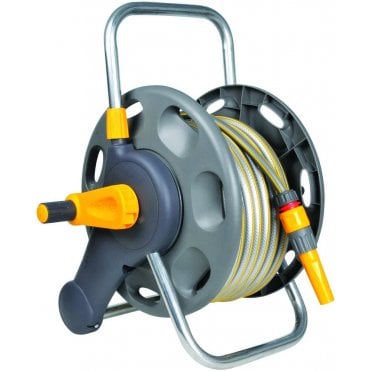 45m Assembled Garden Hose Reel & 25m Hose Pipe + Fittings 2431